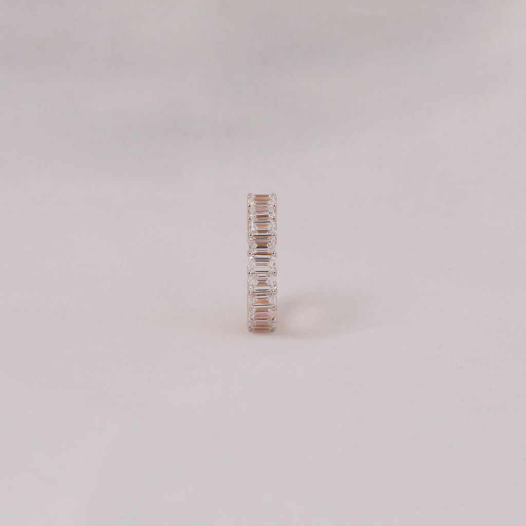 Emerald Cut Lab Grown Diamond Full Eternity Wedding Band