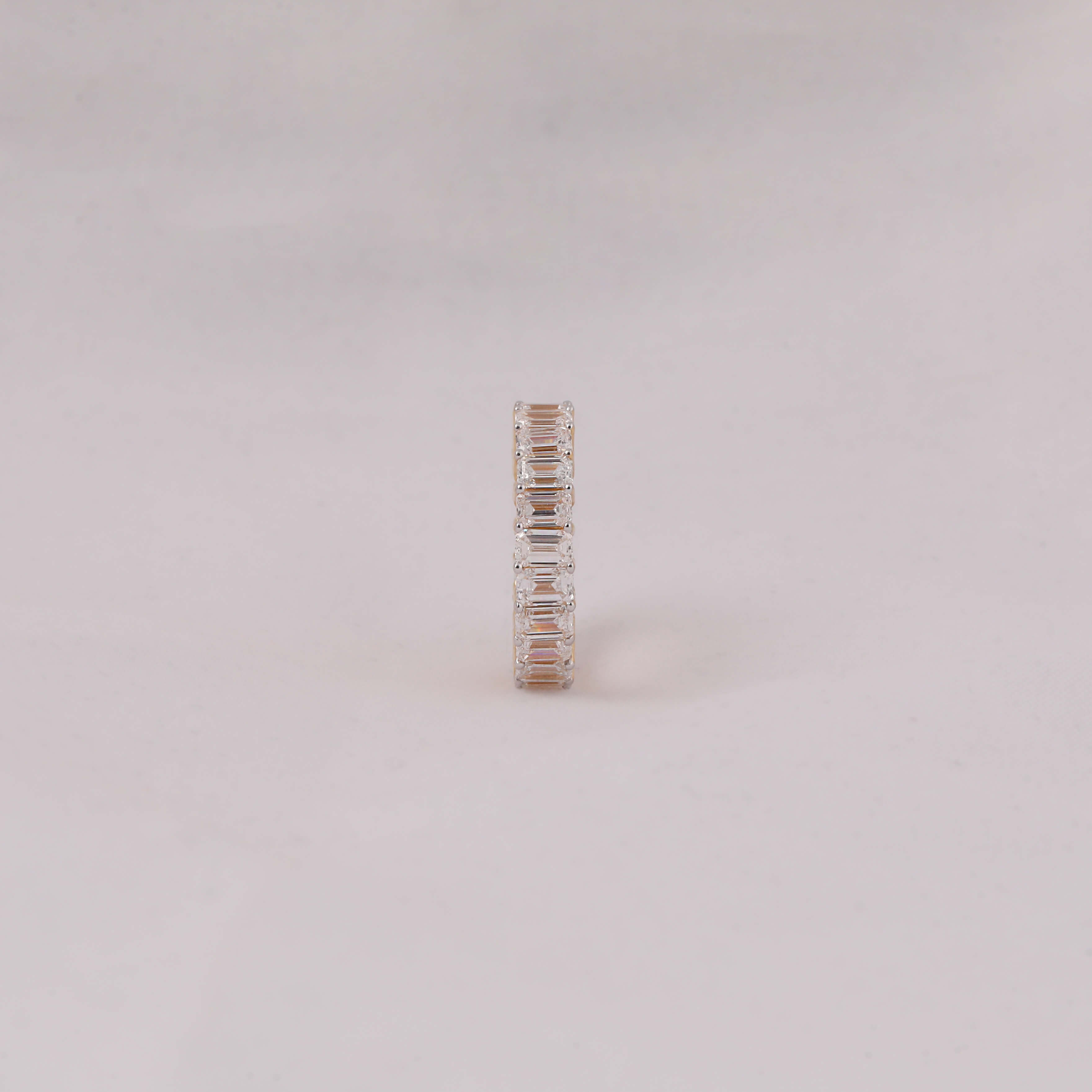 Emerald Cut Lab Grown Diamond Full Eternity Wedding Band