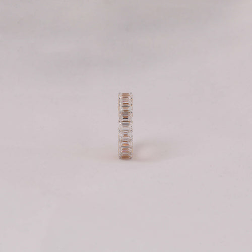 Emerald Cut Lab Grown Diamond Full Eternity Wedding Band