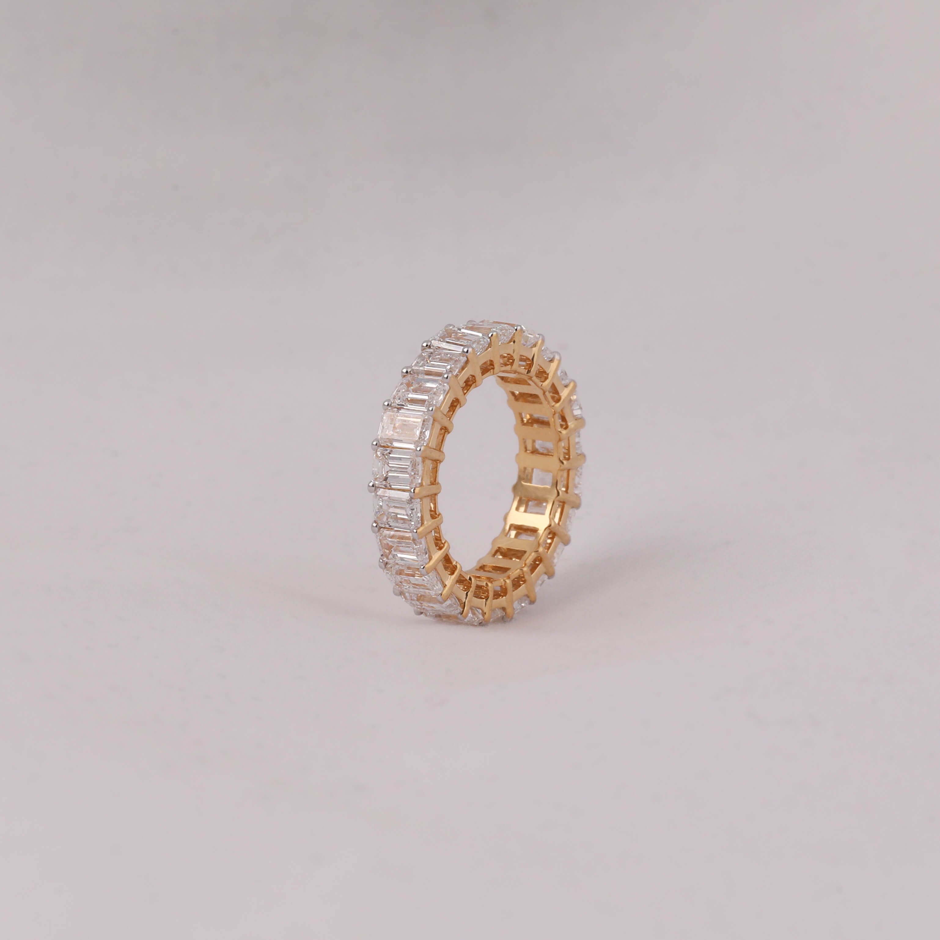 Emerald Cut Lab Grown Diamond Full Eternity Wedding Band