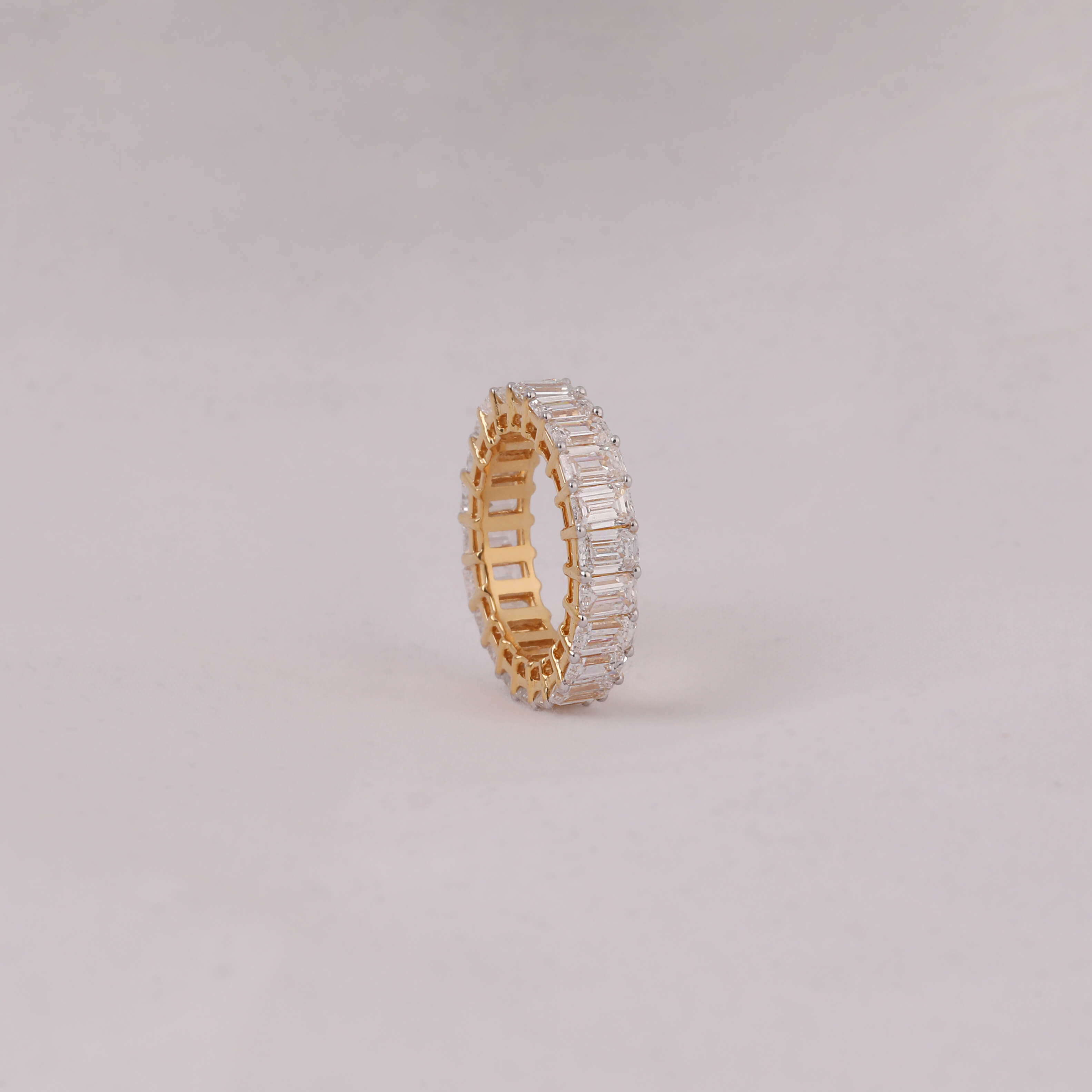 Emerald Cut Lab Grown Diamond Full Eternity Wedding Band