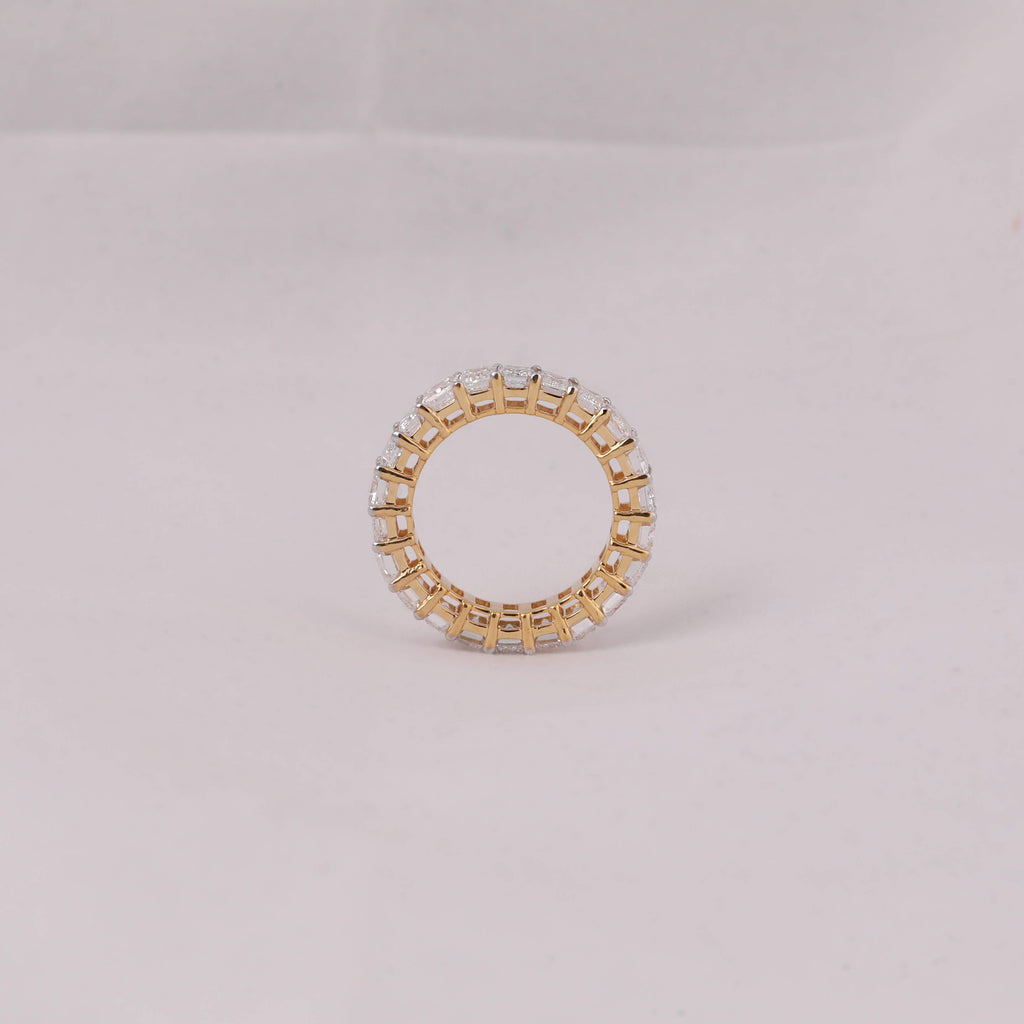 Emerald Cut Lab Grown Diamond Full Eternity Wedding Band