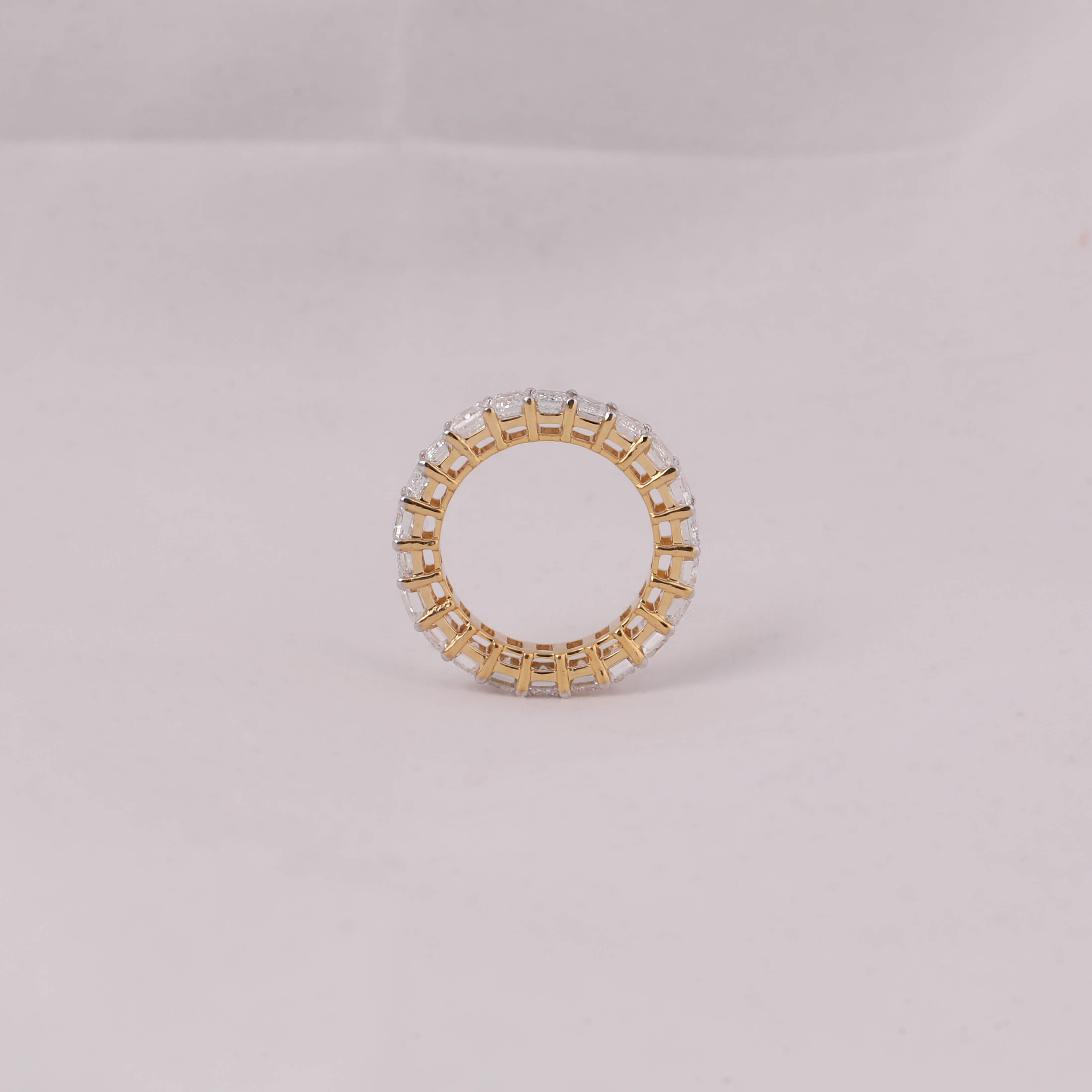 Emerald Cut Lab Grown Diamond Full Eternity Wedding Band