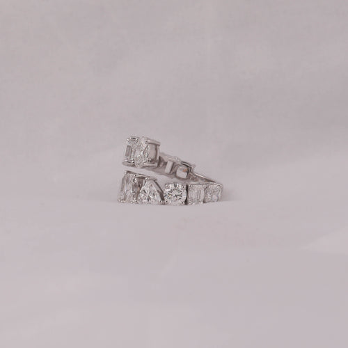 Multi Cuts Lab Grown Diamond Bypass Style Wedding Band