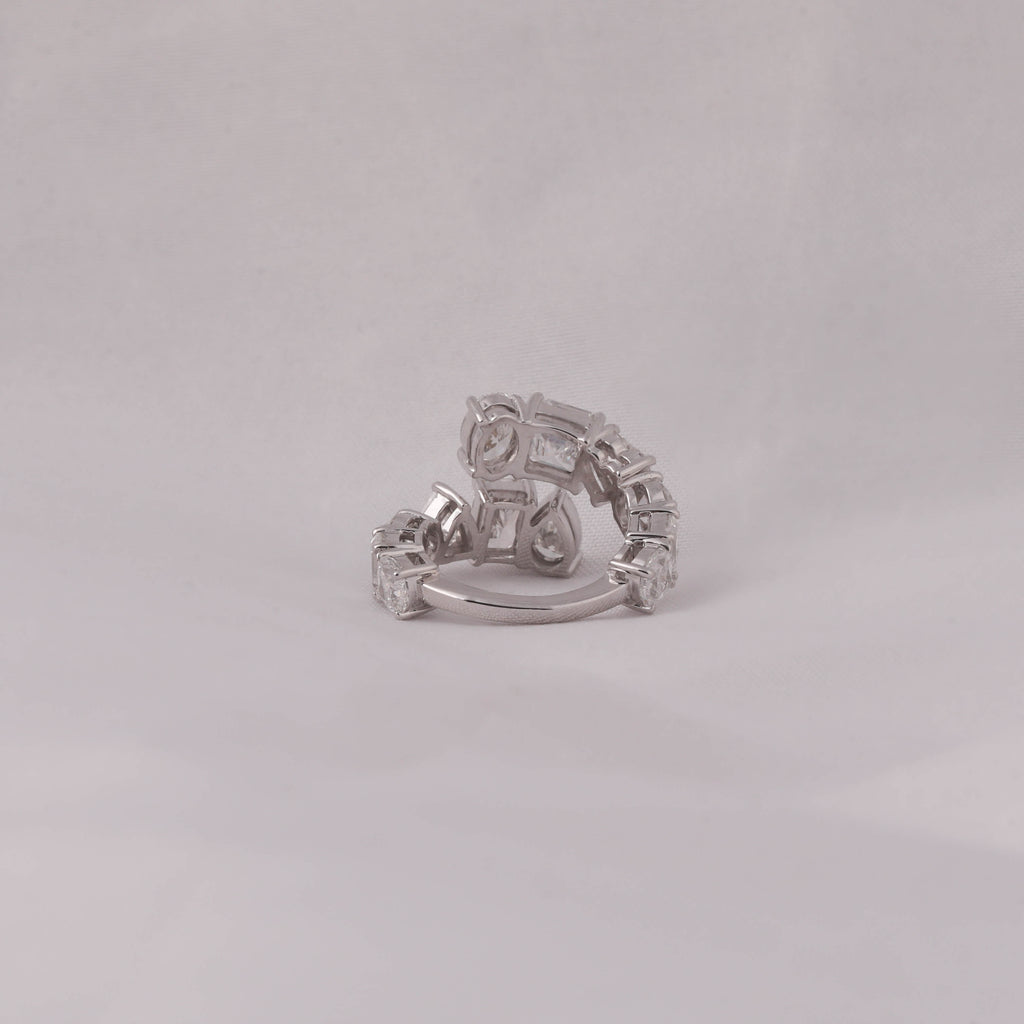 Multi Cuts Lab Grown Diamond Bypass Style Wedding Band
