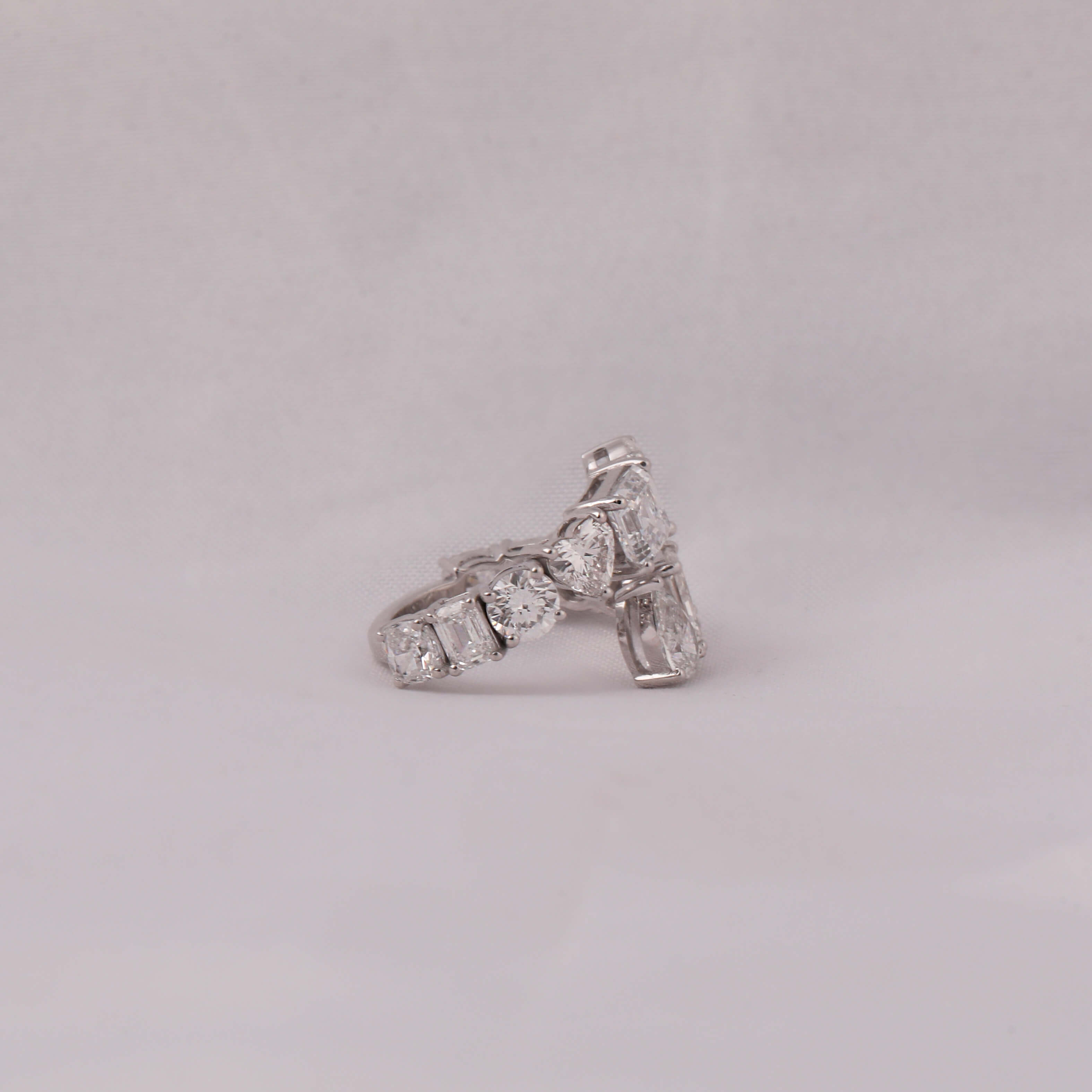 Multi Cuts Lab Grown Diamond Bypass Style Wedding Band