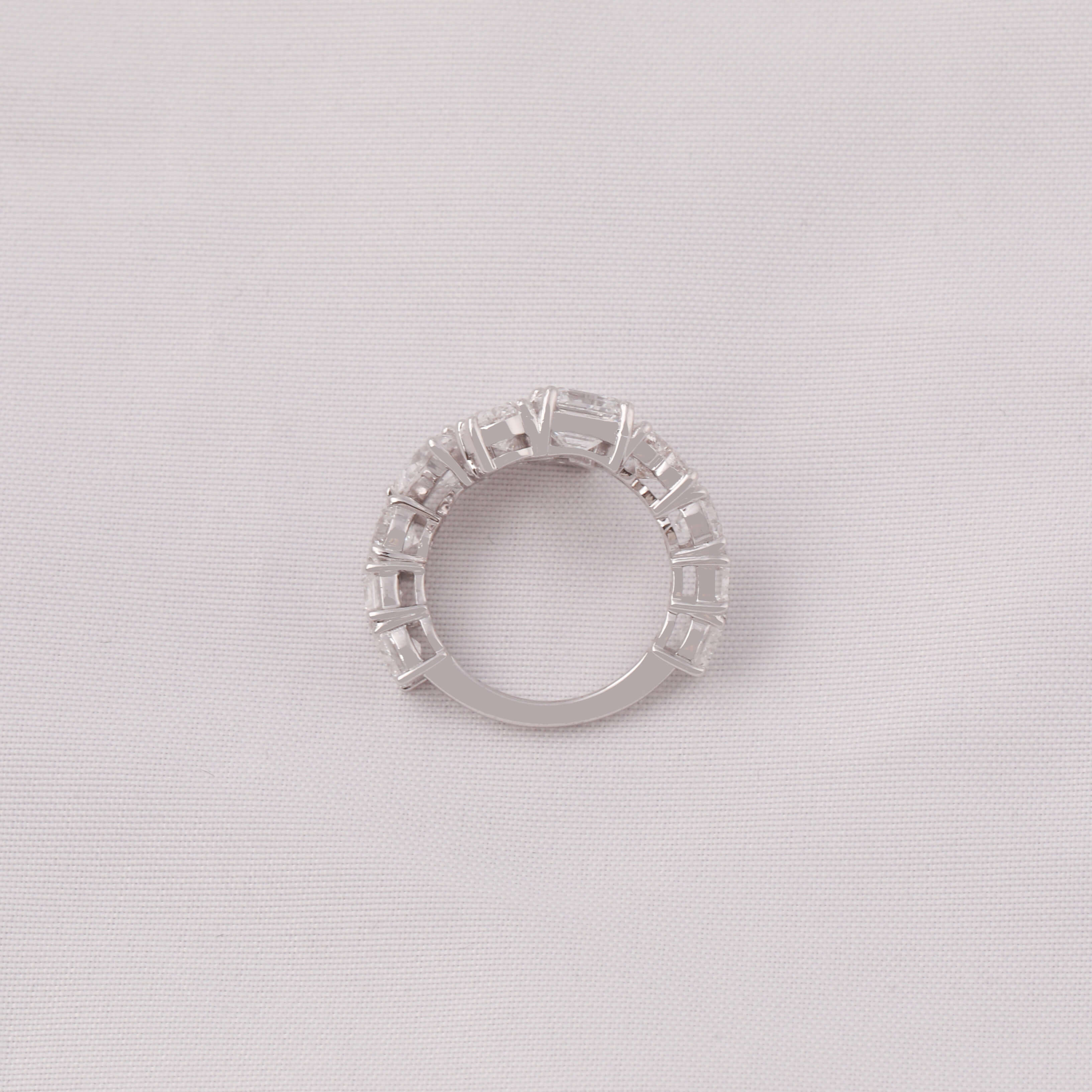 Multi Cuts Lab Grown Diamond Bypass Style Wedding Band